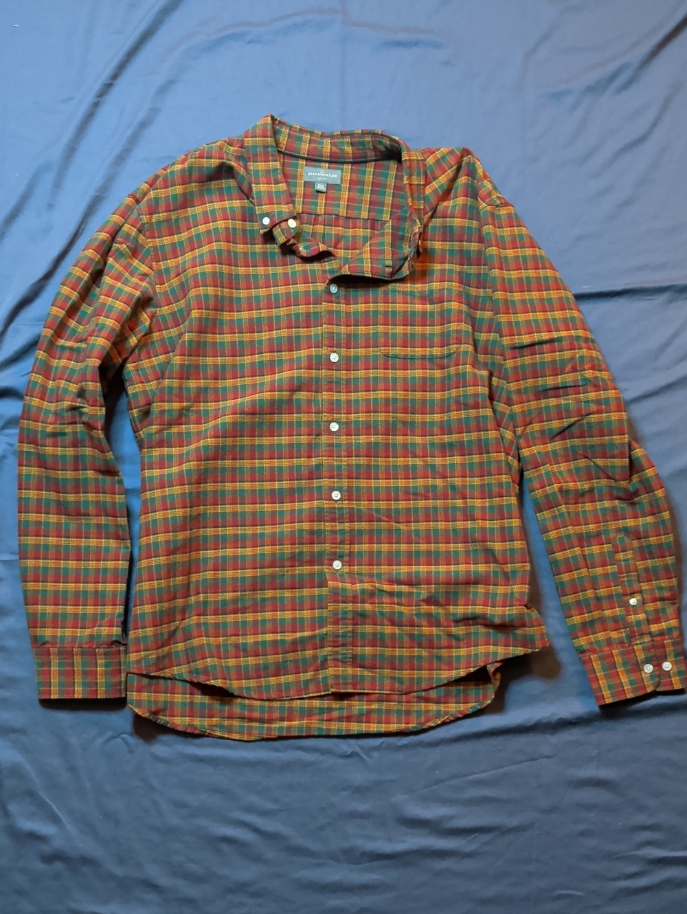 LL Bean Signature Slim Fit Plaid Button-Down Shirt - Multicolor